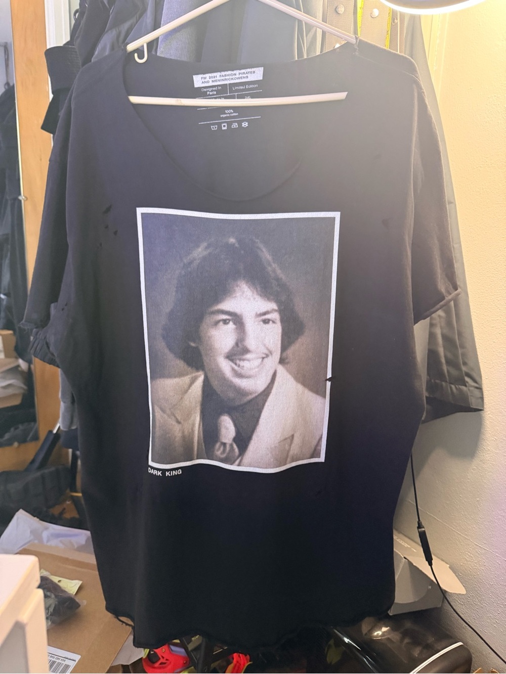 Men in Rick Owens Rick Owens high school pic Tee